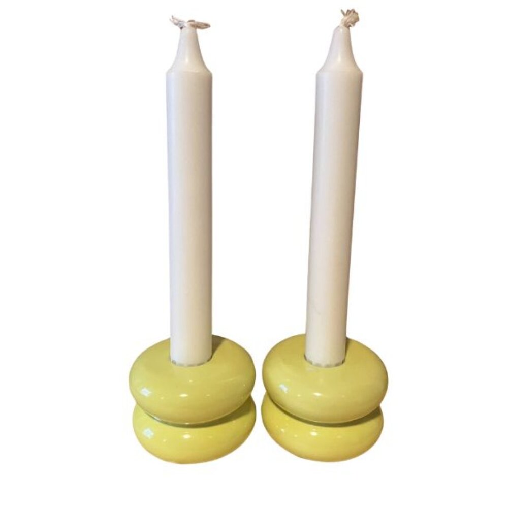 Chunky Space Age Lime Green Candle Holders 💚🐸👽